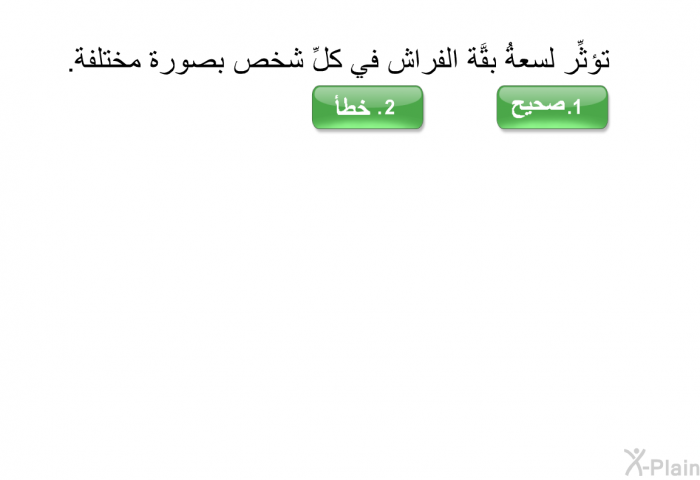 تؤثِّر لسعةُ بقَّة الفراش في كلِّ شخص بصورة مختلفة.