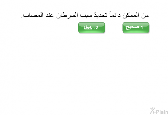 من الممكن دائماً تحديدُ سبب السرطان عند المصاب.