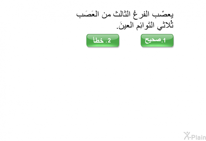 يعصِّب الفرعُ الثالث من العَصَب ثُلاثي التَوائِم العينَ.