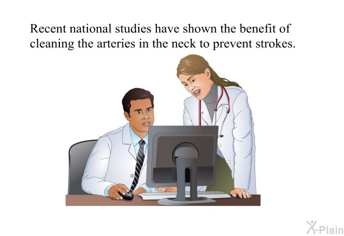 Recent national studies have shown the benefit of cleaning the arteries in the neck to prevent strokes.