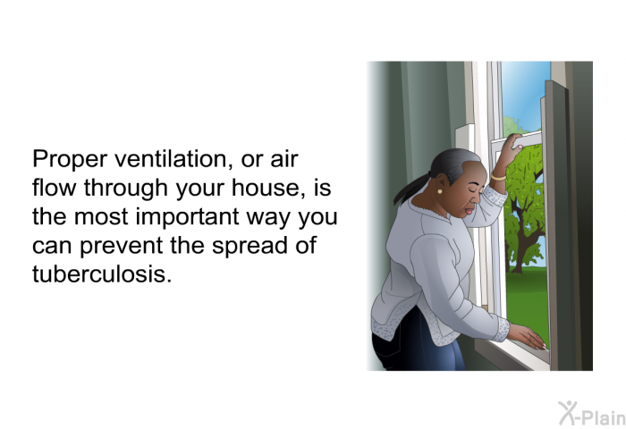 Proper ventilation, or air flow through your house, is the most important way you can prevent the spread of tuberculosis.