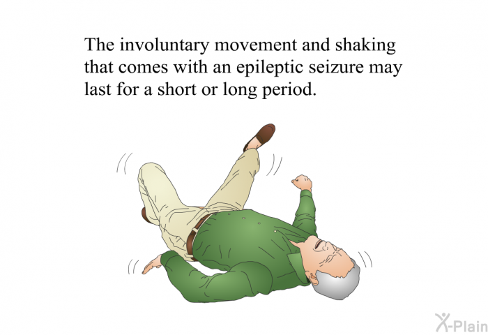 The involuntary movement and shaking that comes with an epileptic seizure may last for a short or long period.
