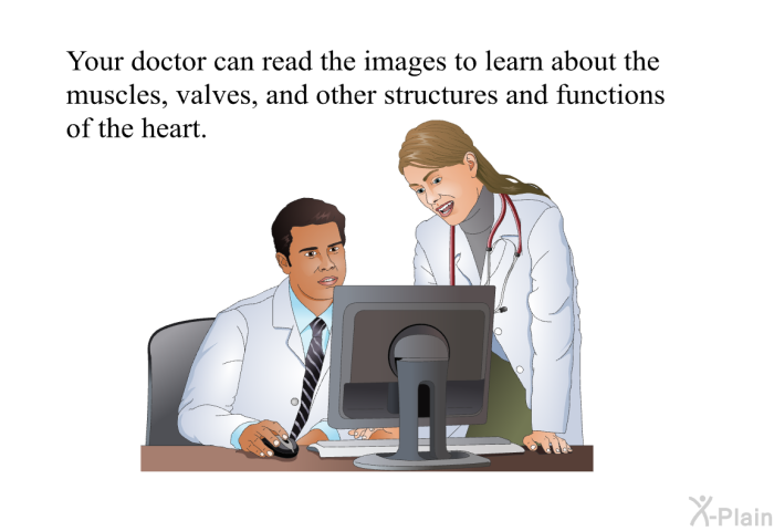 Your doctor can read the images to learn about the muscles, valves, and other structures and functions of the heart.