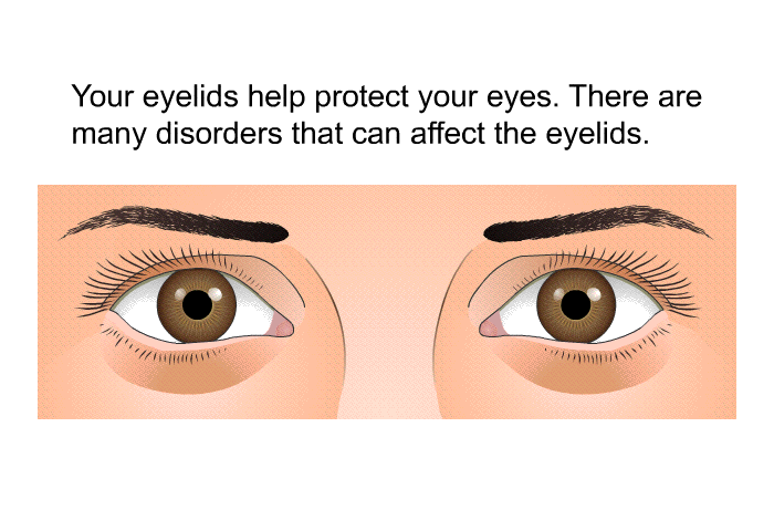 Your eyelids help protect your eyes. There are many disorders that can affect the eyelids.