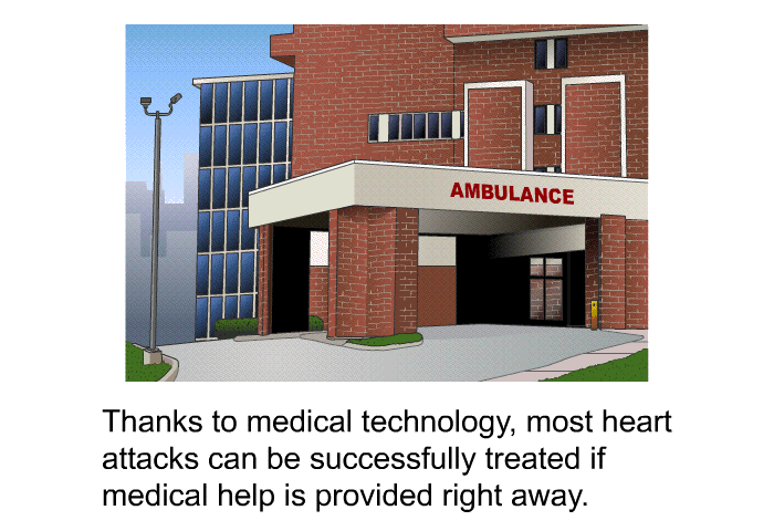 Thanks to medical technology, most heart attacks can be successfully treated if medical help is provided right away.