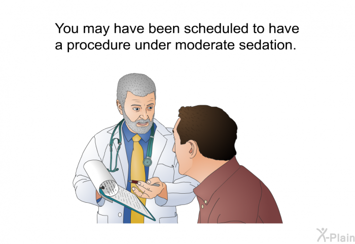 You may have been scheduled to have a procedure under moderate sedation.