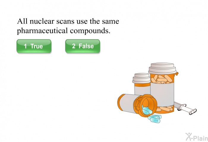 All nuclear scans use the same pharmaceutical compounds.