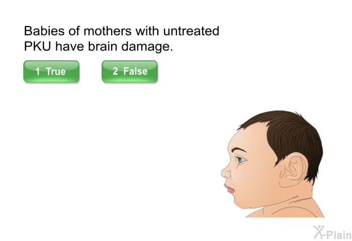 Babies of mothers with untreated PKU have brain damage.