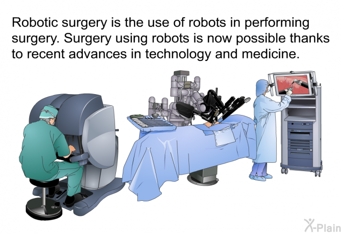 Robotic surgery is the use of robots in performing surgery. Surgery using robots is now possible thanks to recent advances in technology and medicine.