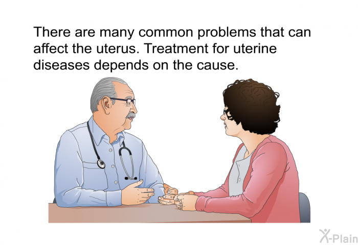 There are many common problems that can affect the uterus. Treatment for uterine diseases depends on the cause.
