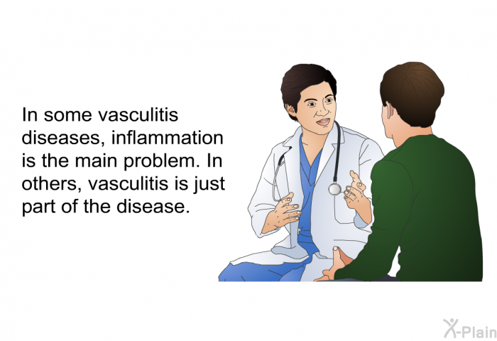In some vasculitis diseases, inflammation is the main problem. In others, vasculitis is just part of the disease.