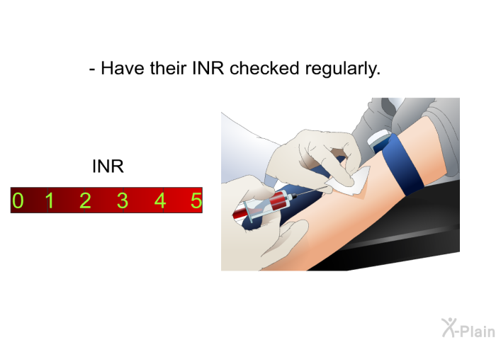 Have their INR checked regularly.