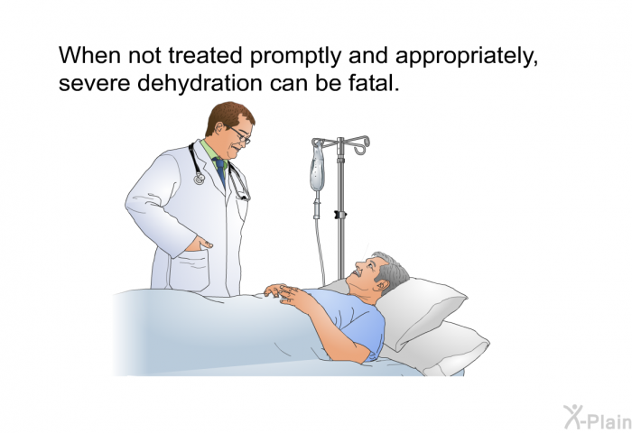 When not treated promptly and appropriately, severe dehydration can be fatal.