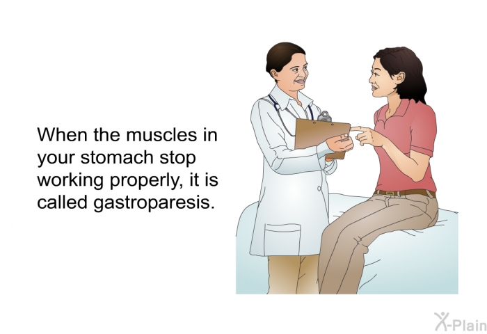 When the muscles in your stomach stop working properly, it is called gastroparesis.