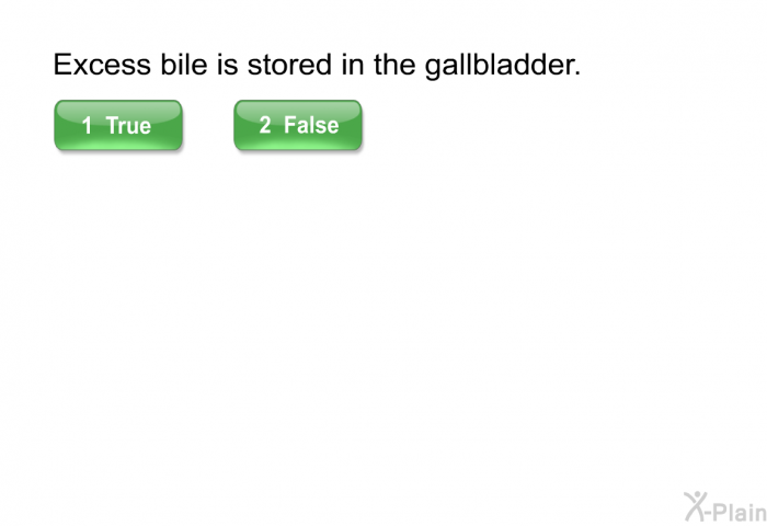 Excess bile is stored inthe gallbladder.