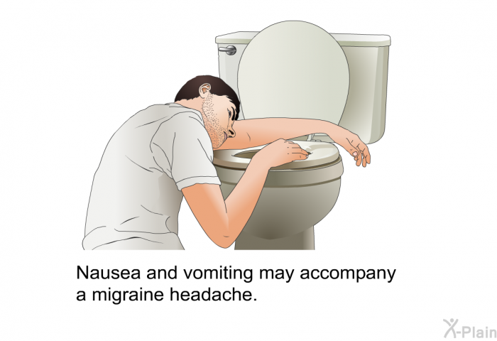 Nausea and vomiting may accompany a migraine headache.