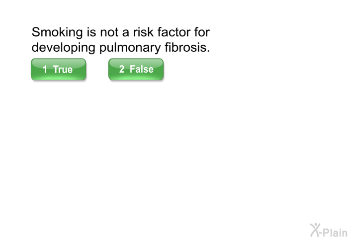 Smoking is not a risk factor for developing pulmonary fibrosis.