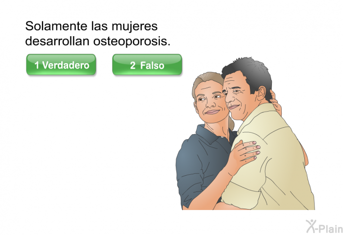 Solamente las mujeres desarrollan osteoporosis.