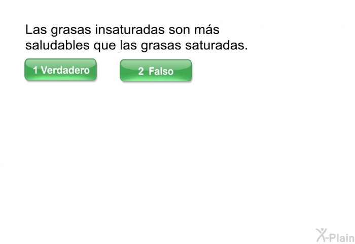 Las grasas insaturadas son ms saludables que las grasas saturadas.