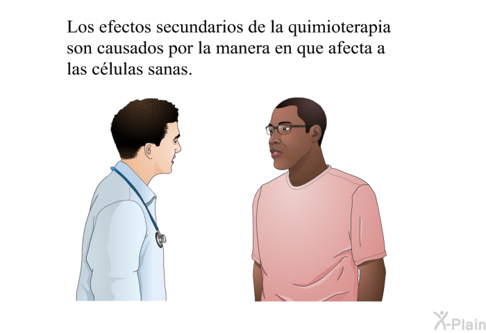 Los efectos secundarios de la quimioterapia son causados por la manera en que afecta a las clulas sanas.