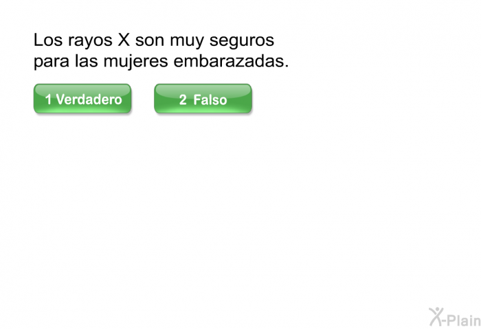 Los rayos X son muy seguros para las mujeres embarazadas.