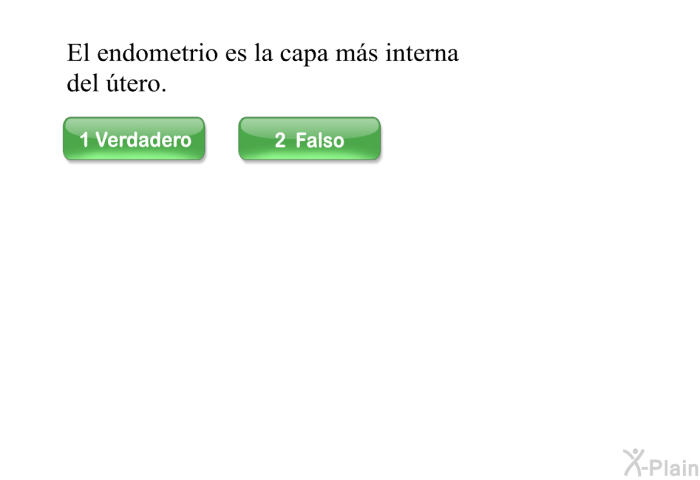 El endometrio es la capa ms interna del tero.