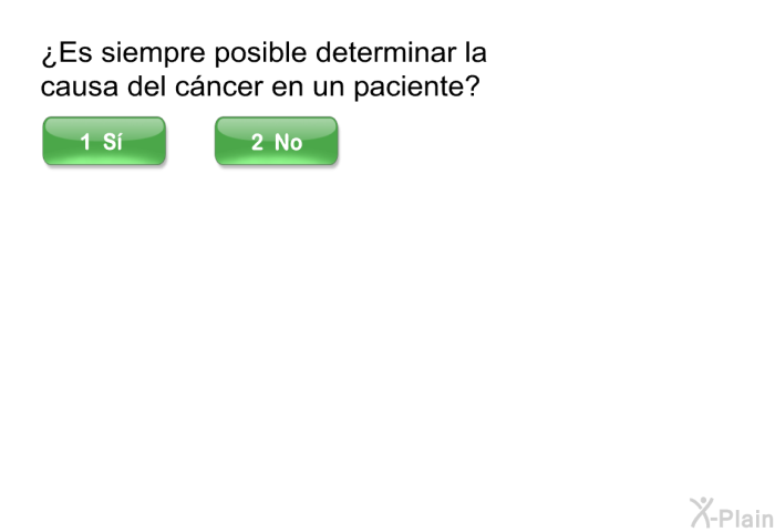 ¿Es siempre posible determinar la causa del cncer en un paciente?