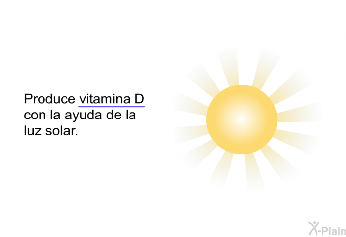 Produce vitamina D con la ayuda de la luz solar.