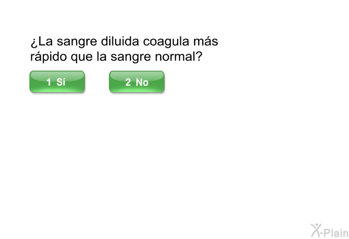 ¿La sangre diluida coagula ms rpido que la sangre normal?