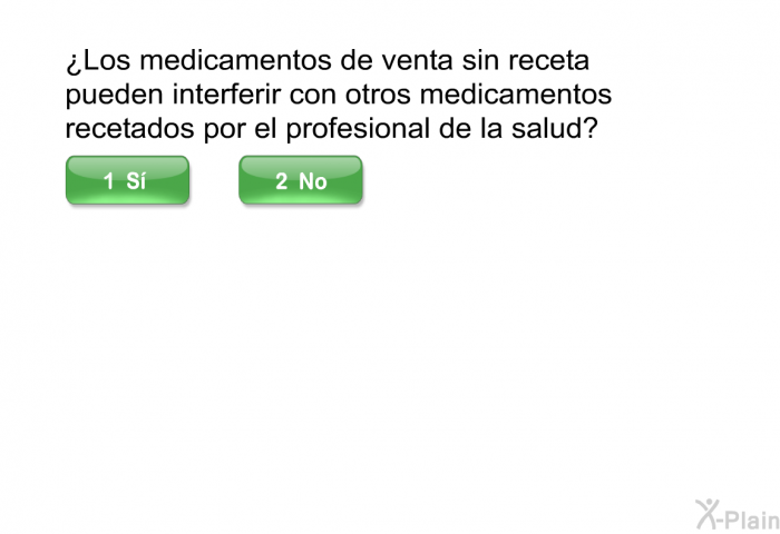 ¿Los medicamentos de venta sin receta pueden interferir con otros medicamentos recetados por el profesional de la salud?