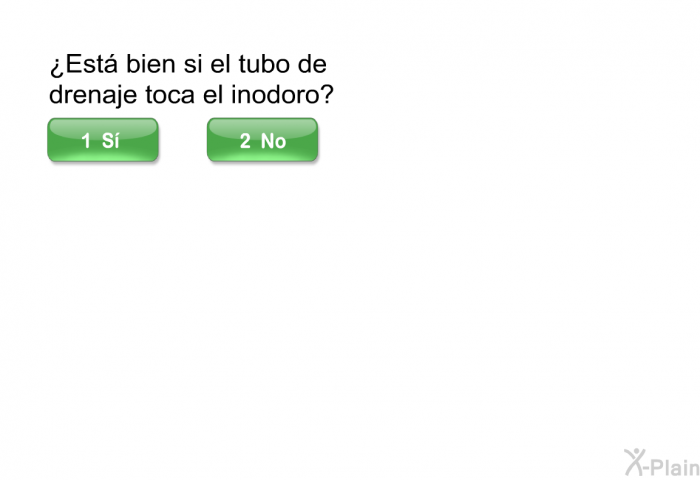 ¿Est bien si el tubo de drenaje toca el inodoro?