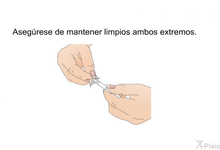 Asegrese de mantener limpios ambos extremos.