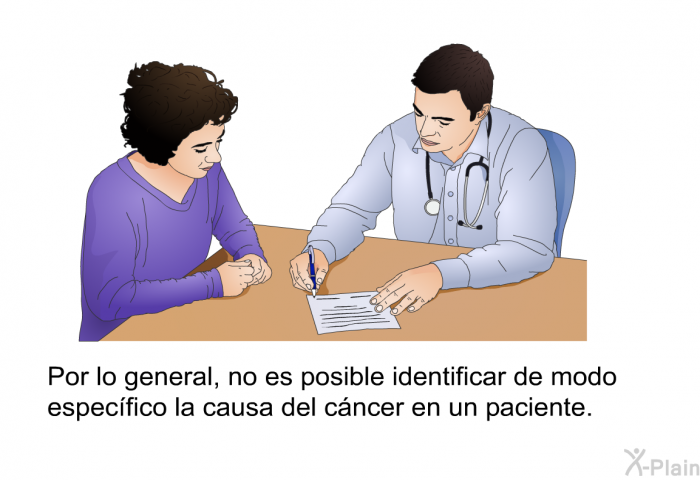 Por lo general, no es posible identificar de modo especfico la causa del cncer en un paciente.