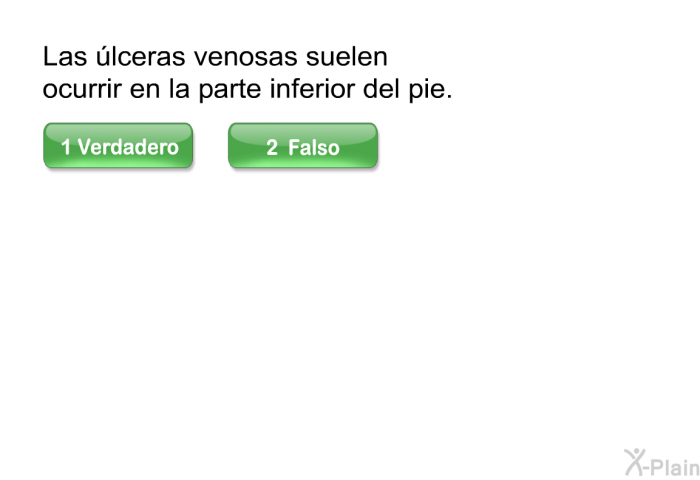 Las lceras venosas suelen ocurrir en la parte inferior del pie.