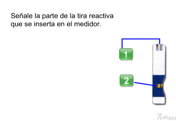 Seale la parte de la tira reactiva que se inserta en el medidor.