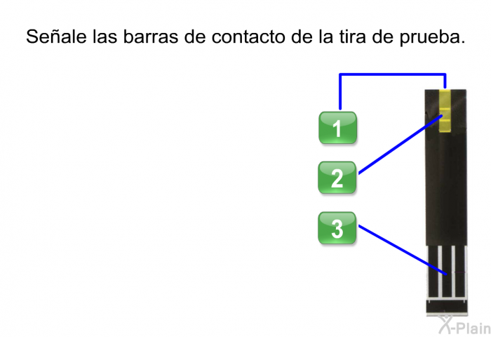 Seale las barras de contacto de la tira de prueba.