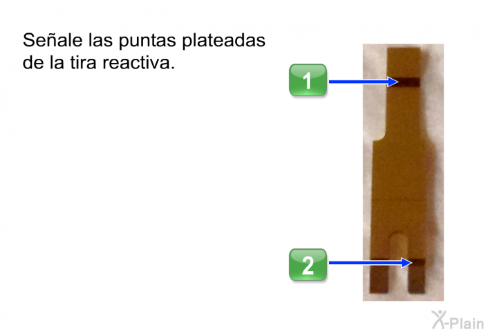 Seale las puntas plateadas de la tira reactiva.