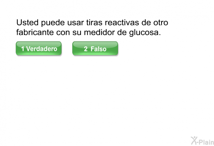 Usted puede usar tiras reactivas de otro fabricante con su medidor de glucosa.