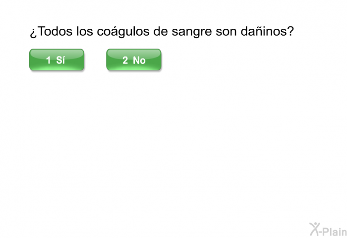 ¿Todos los cogulos de sangre son dainos?